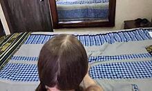hot maid hotel mirror pov deepthroat blowjob cum facial on horny blonde wife 😘🍆💦