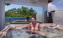 Italian Milf Artemisia's Wet Pussy Facesits Old Man in Jacuzzi Masturbation