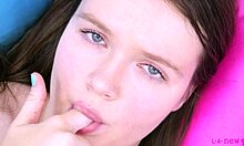 russian model strips sexy body daddy interviews her on sofa