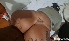 Chubby BBW Wife Barebacks Neighbor's Huge Cock Gaping Creampie Risk