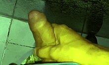 old cuckold husband jerks off alone in bathroom close up