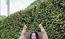 she fucks herself hard with dildo thinking of her neighbor