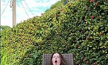 she fucks herself hard with dildo thinking of her neighbor