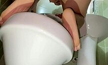 mexican milf gets rough anal creampie in bathroom after family party clothes ripped doggystyle