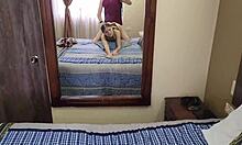 hot maid hotel mirror pov deepthroat blowjob cum facial on horny blonde wife 😘🍆💦