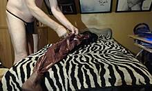 mature dude unpacks inflates fucks huge cock sex doll close-up naked real doll action
