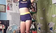 cute asian teen shakes her tight petite ass dancing to phonk in tiny shorts 💃🔥