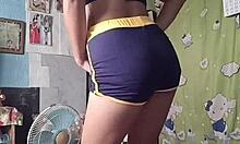 cute asian teen shakes her tight petite ass dancing to phonk in tiny shorts 💃🔥