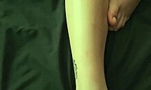 my friends hot latina girlfriend masturbates for me then takes footjob cum