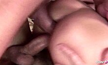 blonde maid big saggy tits tricked into anal dp mmf by boss and friend 😈🍑