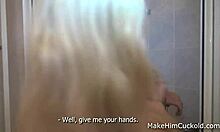 explosive bathroom fuck with helen ends in massive facial cumshot!