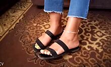 Milf goddess spreads bare toes demanding intense foot licking worship