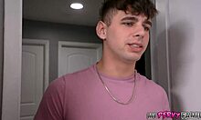 Horny stepmilf bent over taking college stepsons huge cock in all holes