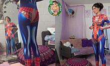 petite latina spiderman cosplay aubry babcock rides monster cock girlfriend experience vol 47