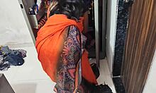 devar sneaks up on bhabhi hanging clothes then anal creampies her