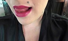 Tattooed Goth Babe with Big Natural Tits Teases in POV Casting Interview Dirty Talk