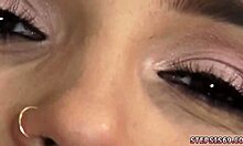 curly teen gives stepbro banana blowjob in private
