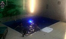 Threesome with friends in the motel pool