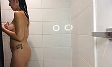Small latina nadia angel shower shaving pussy lotion routine looks so smooth