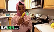 Shy hijab girl learns all about a weird american tradition