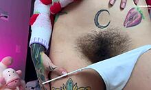 Split Tongue Girl Licks Lollipop Then Ass