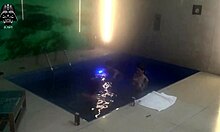 Threesome with friends in the motel pool