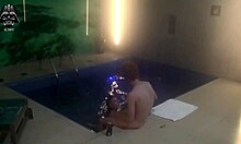 Threesome with friends in the motel pool