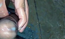 amateur masturbates to climax at home