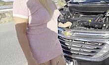 Stranger Helps Fix Car Then Outdoor Sex