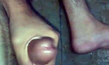 amateur masturbates to climax at home