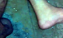 amateur masturbates to climax at home