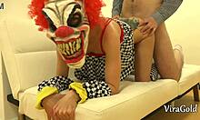 Porno clown prank ends with pussy fucking and cumshot