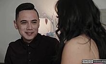 i dared my petite asian stepcousin to suck my uncut cock