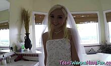 blonde teen bride gets bent over for big cock