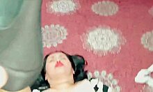Cheating husband fucks maid hard while she vacuums