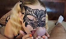 hot girl gives beautiful blowjob and gets fucked dogstyle in cum