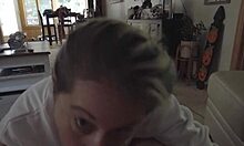 savage sarah takes huge cum in mouth again
