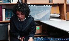 Caught shoplifter teen sucks for cum