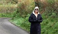 taking a walk outdoors in my kinky undies