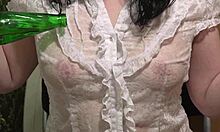 fuck my beautiful ass under short skirt brunette masturbates anally