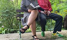 stepmother helps prepare for literature exam outdoors