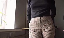 naughty coworker cameltoe tease and denial at office