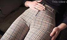 naughty coworker cameltoe tease and denial at office