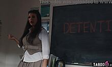 milf teacher makes insubordinate teen 18+s fuck in detention