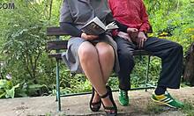stepmother helps prepare for literature exam outdoors