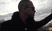 Man covers redhead with cum