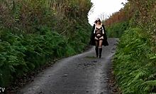 taking a walk outdoors in my kinky undies