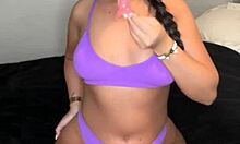 Horny british exchange student fucks herself