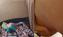 Real russian couples spontaneous bedroom blowjob filmed