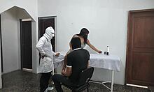 Perverted doctor fucks female patient while husband waits outside